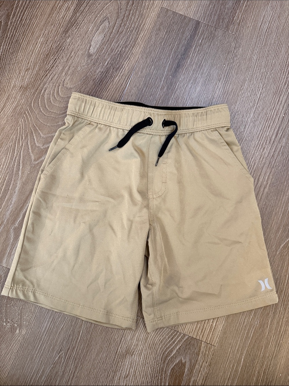 Hurley Boy’s Tan Athletic Elastic Pull-On Drawstring Shorts w/ Pockets - 6/7
